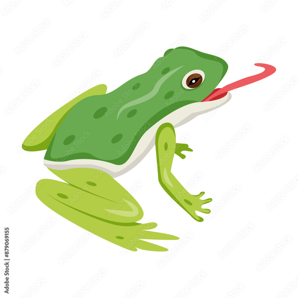 Fototapeta premium A flat style icon of eating frog