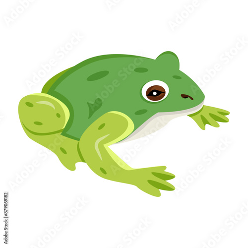 Sitting toad icon in flat style 

