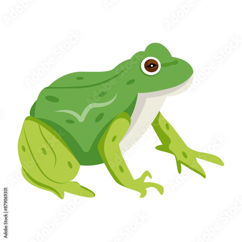 A flat vector icon of frog character 

