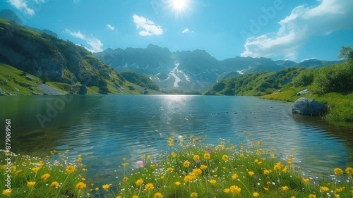 lake in the summer, video background 