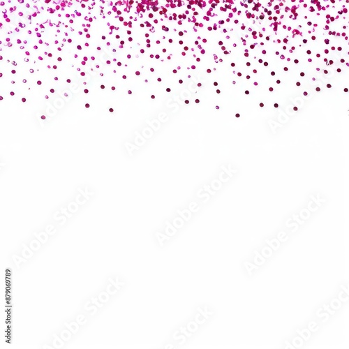 Hot pink glitter on a white background