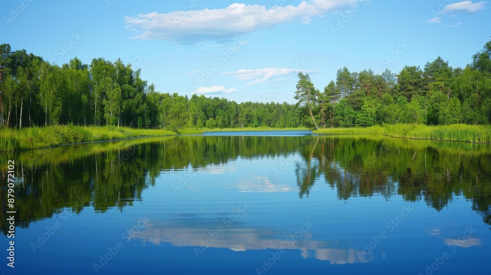 Tranquil Lake in a Forest. Tranquil Lake in a Forest.