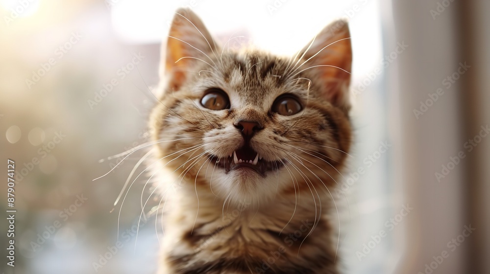 Studio Portrait of Funny and Excited Cat Face Studio Portrait of Funny and Excited Cat Face