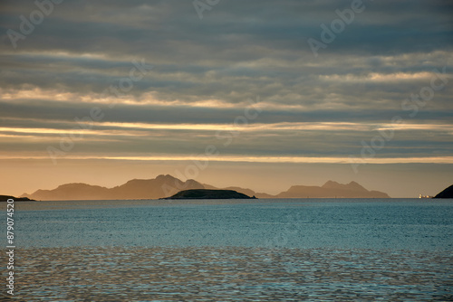 Panoramic View of Cies Islands from Ladeira Beach in Sabaris, Baiona photo