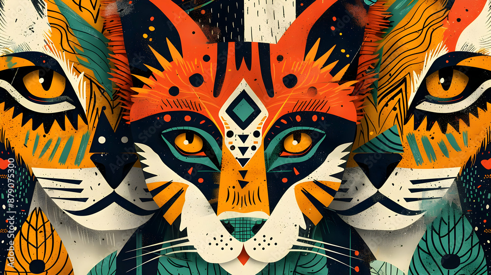 Abstract Illustration of a Fox with Geometric Patterns Abstract Illustration of a Fox with Geometric Patterns