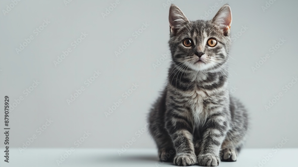 Majestic Russian Blue Cat on a Clean Background Majestic Russian Blue Cat on a Clean Background