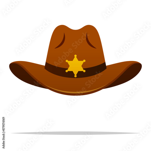 Sheriff hat vector isolated illustration