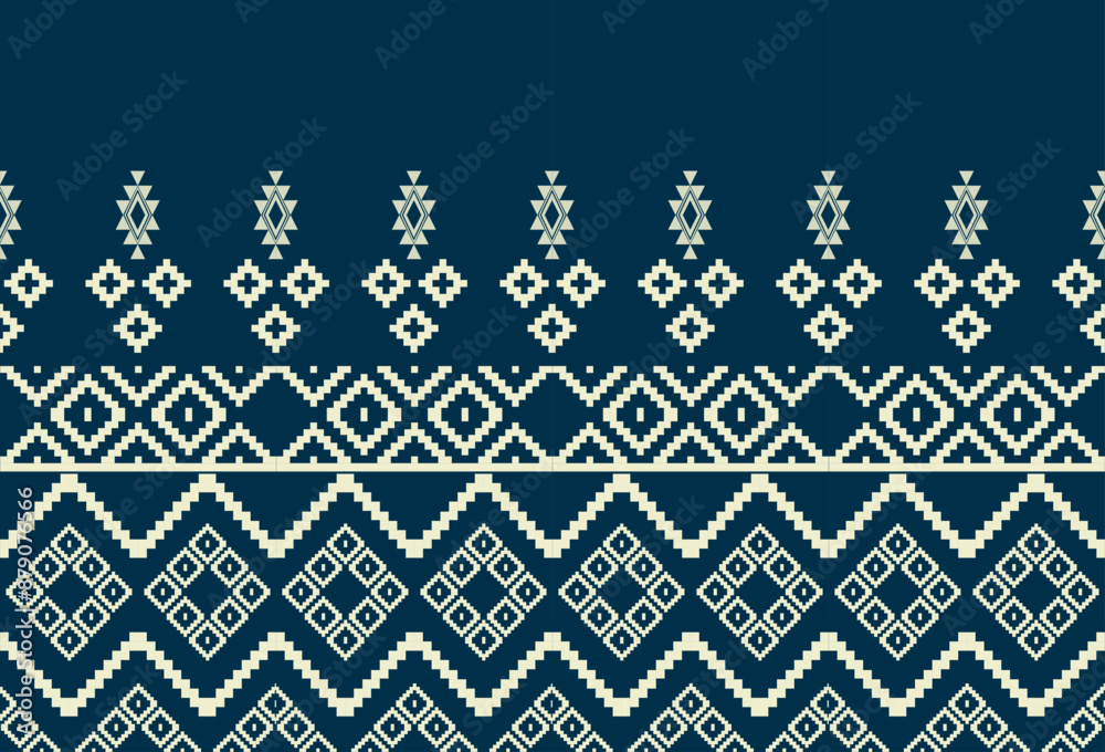 Fototapeta premium abstract Traditional geometric ethnic fabric pattern ornate elements with ethnic patterns design for textiles, rugs, clothing, sarong, scarf, batik, wrap, embroidery, print, curtain, carpet