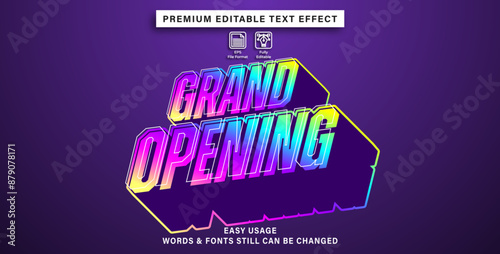 Grand opening store text effect style