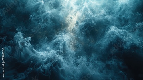 Mysterious Atmosphere: Abstract Background of Swirling Smoke Patterns in Dark Tones