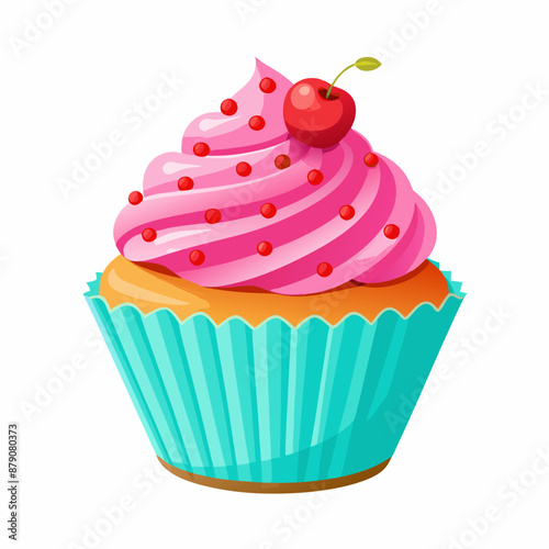 Vector of a delicious cupcake , isolated white background (28)