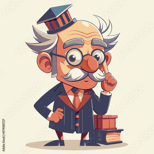 Adobe Illustrator Artwork a professor with various emotions upon discovering the truth