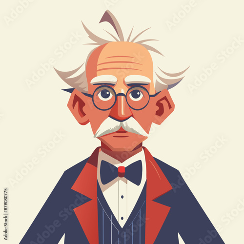 Adobe Illustrator Artwork a professor with various emotions upon discovering the truth