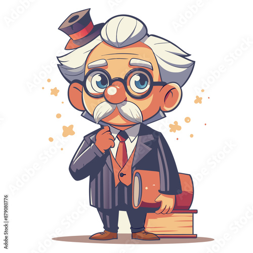 Adobe Illustrator Artwork a professor with various emotions upon discovering the truth