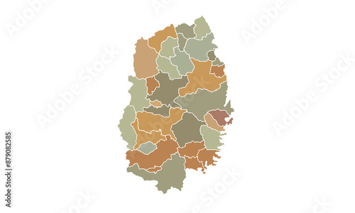 Map of Iwate for education,Travel worldwide, earth geography website layouts, background,study geography,work in graphics.Suitable for those interested in using illustrations Provinces in Japan