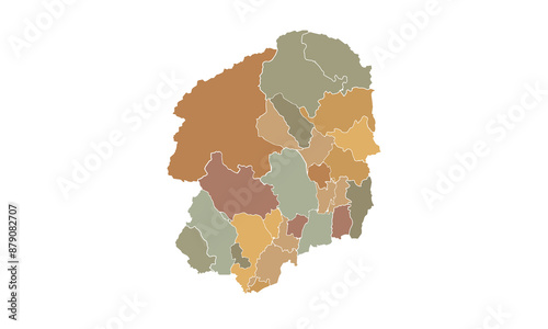 Map of Tochigi for education,Travel worldwide, earth geography website layouts, background,study geography,work in graphics.Suitable for those interested in using illustrations Provinces in Japan