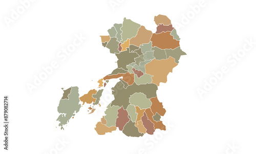 Map of for Kumamoto education,Travel worldwide, earth geography website layouts, background,study geography,work in graphics.Suitable for those interested in using illustrations Provinces in Japan