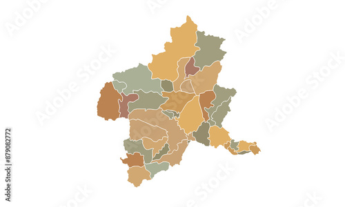 Map of Gunma for education,Travel worldwide, earth geography website layouts, background,study geography,work in graphics.Suitable for those interested in using illustrations Provinces in Japan