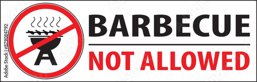 Barbecue not allowed area sign vector.eps
