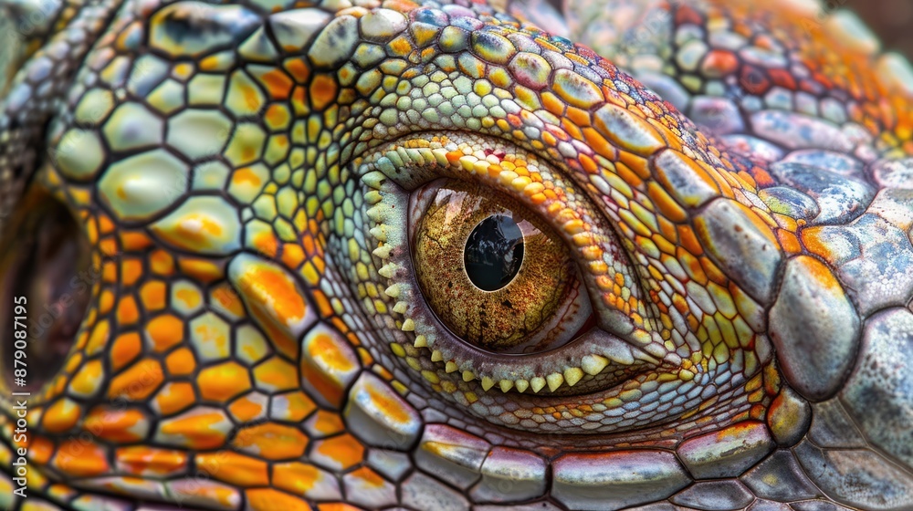 Fototapeta premium Close-Up of an Iguana's Eye