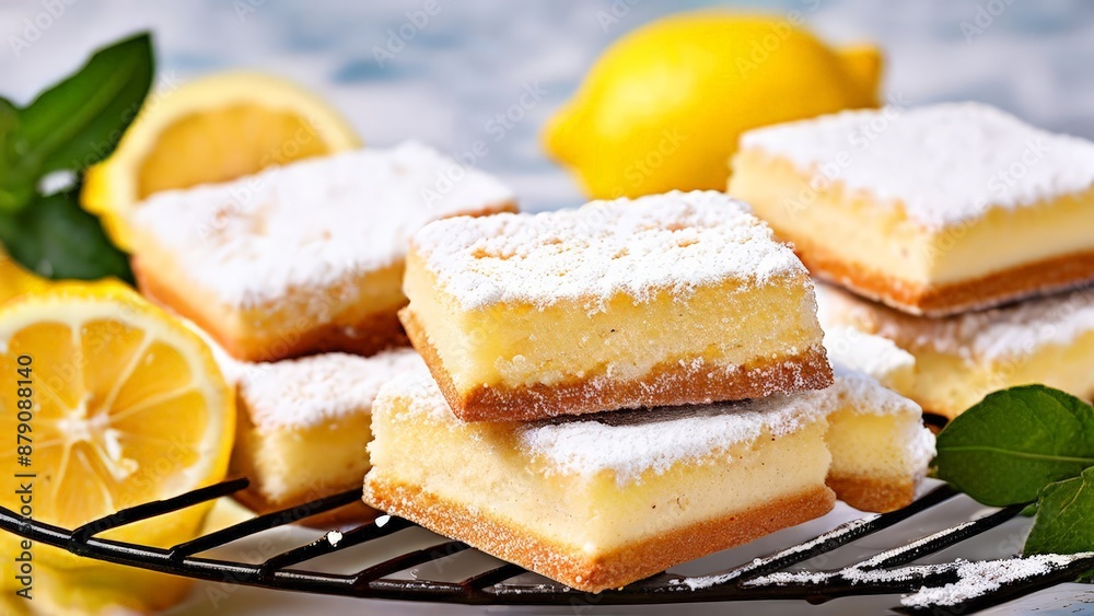 Lemon Bars with Powdered Sugar. Lemon Bars with Powdered Sugar.