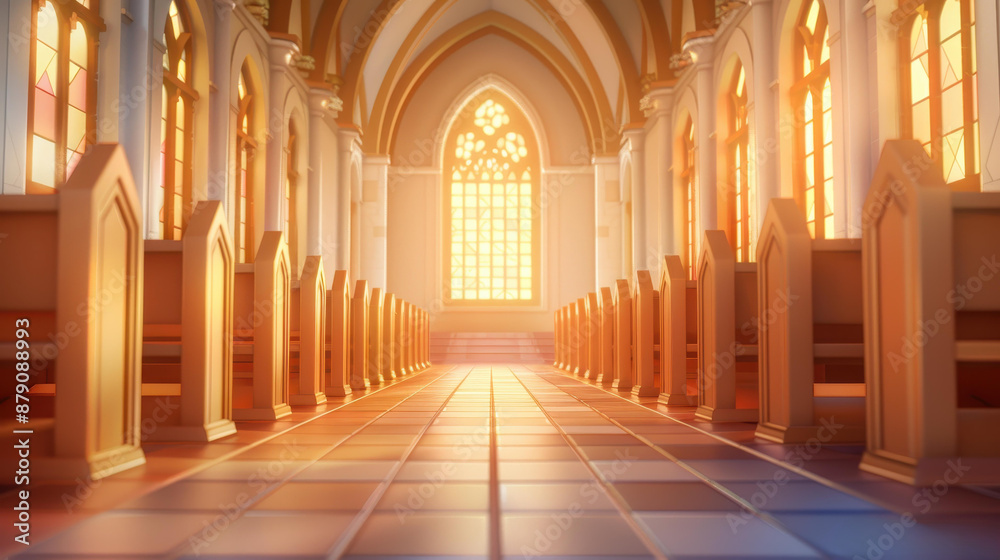 Ethereal bokeh enhances modern Lutheran church interior. Ethereal bokeh enhances modern Lutheran church interior.