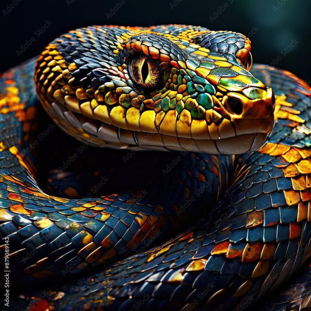 Fototapeta premium the AI Image Generator, anaconda snake is green in color