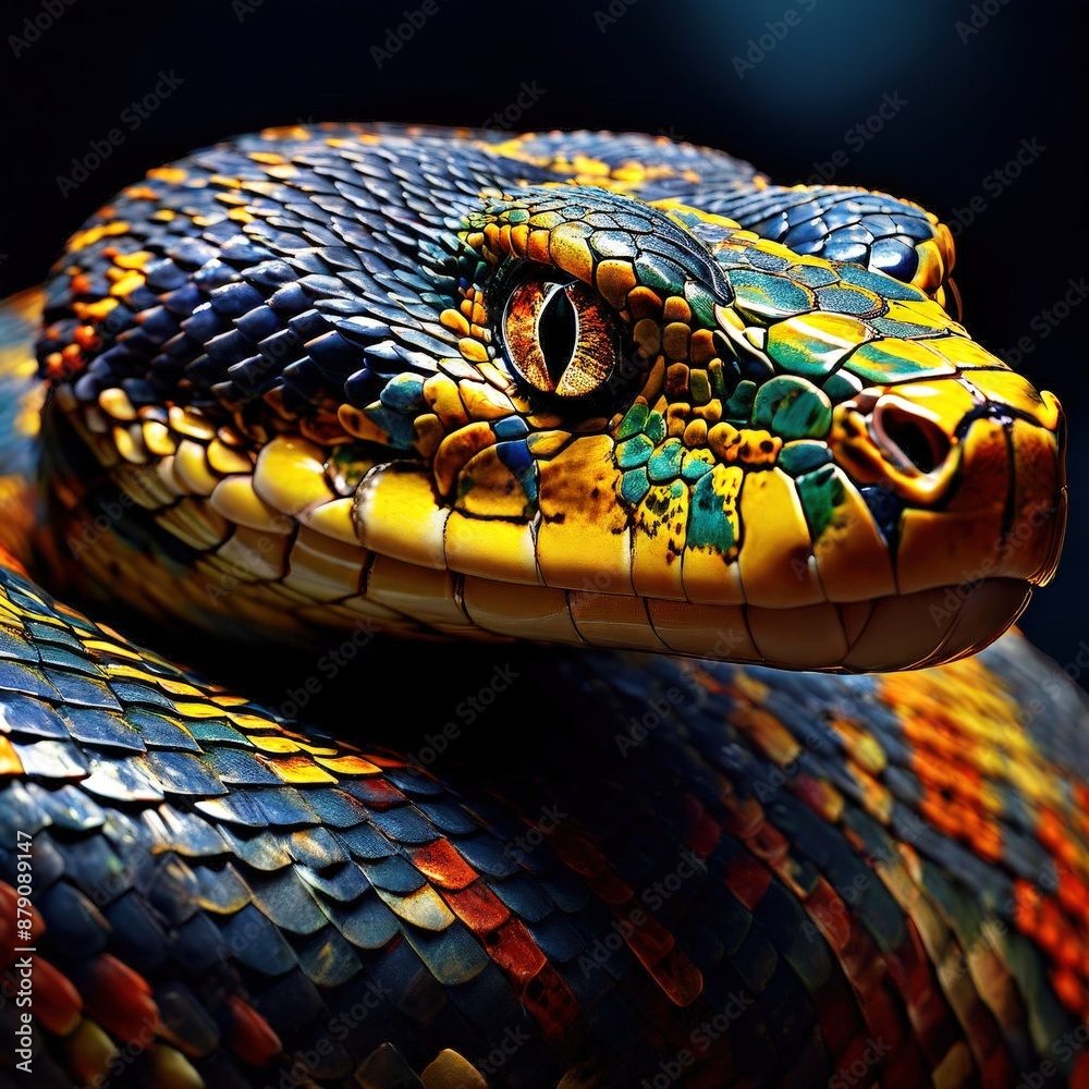 Fototapeta premium the AI Image Generator, anaconda snake is green in color