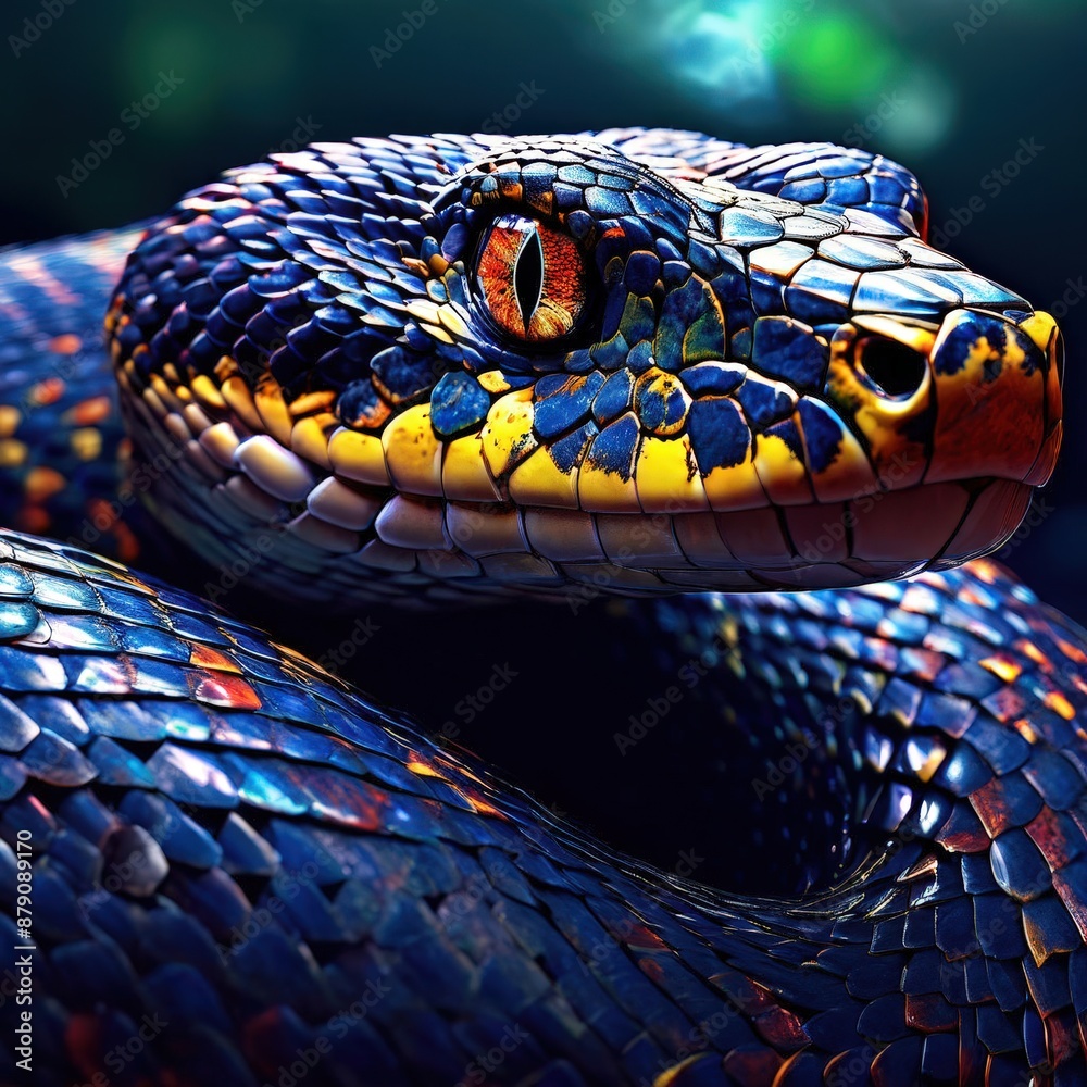 Fototapeta premium the AI Image Generator, anaconda snake is green in color
