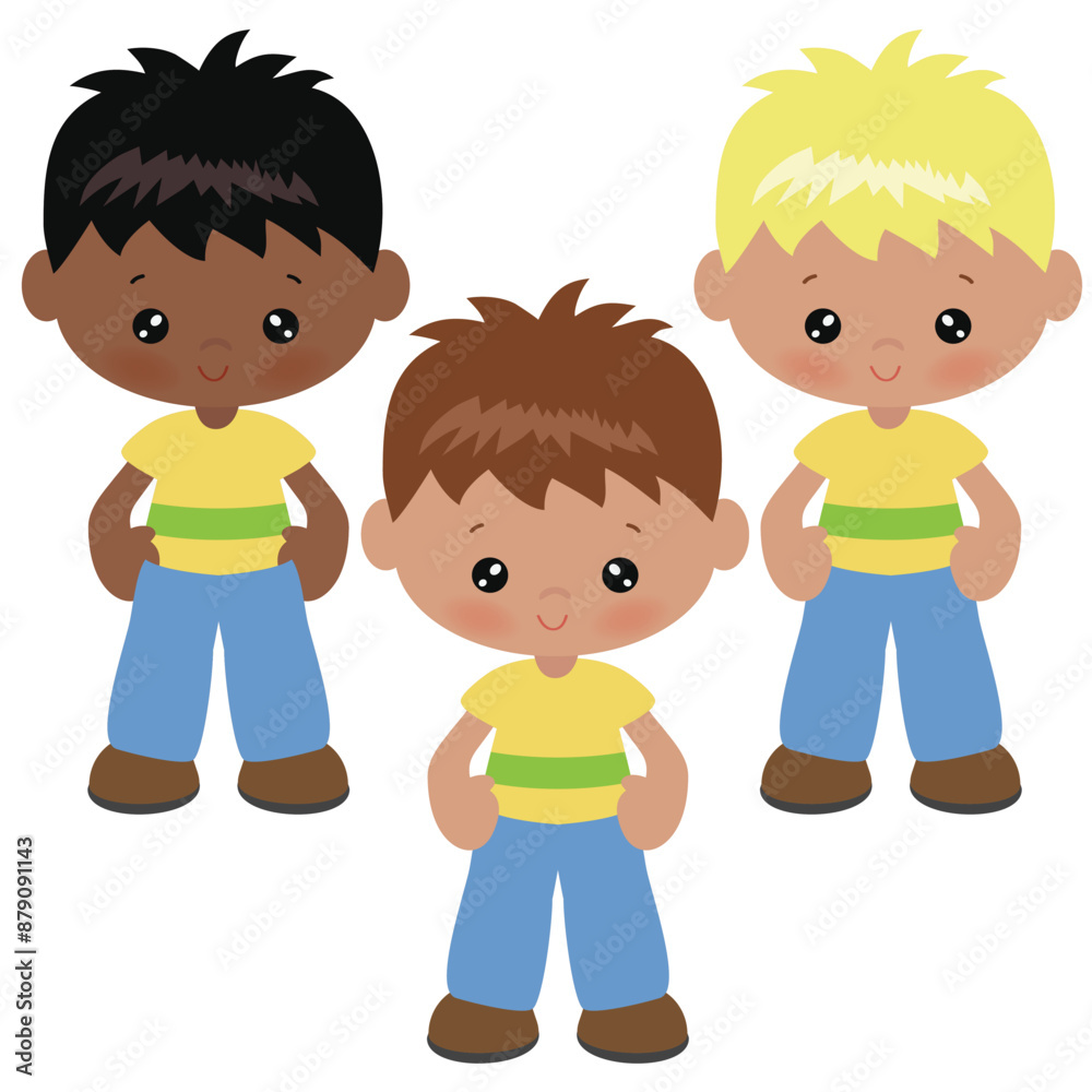 Cute little boy vector cartoon illustration Cute little boy vector cartoon illustration