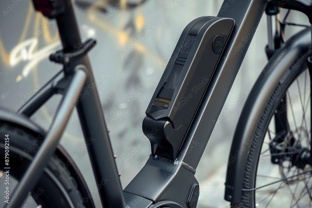 Close up of a modern minimalist contemporary electric bike frame Generative Ai Close up of a modern minimalist contemporary electric bike frame Generative Ai