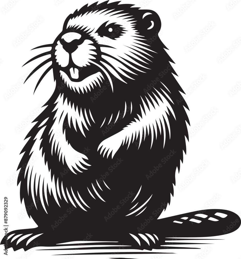 Beaver design silhouette vector art work EPS file, Generator AI Beaver design silhouette vector art work EPS file, Generator AI