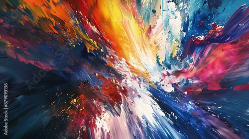 Wallpaper Mural Energetic and expressive paint strokes dance across the canvas, shaping a captivating abstract design captured in HD clarity. Torontodigital.ca