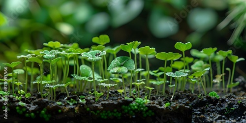 The Growth Process of Micro Plants From Seed to Life. Concept Plant Germination, Seed Growth, Photosynthesis Process, Plant Development, Life Cycle of Plants