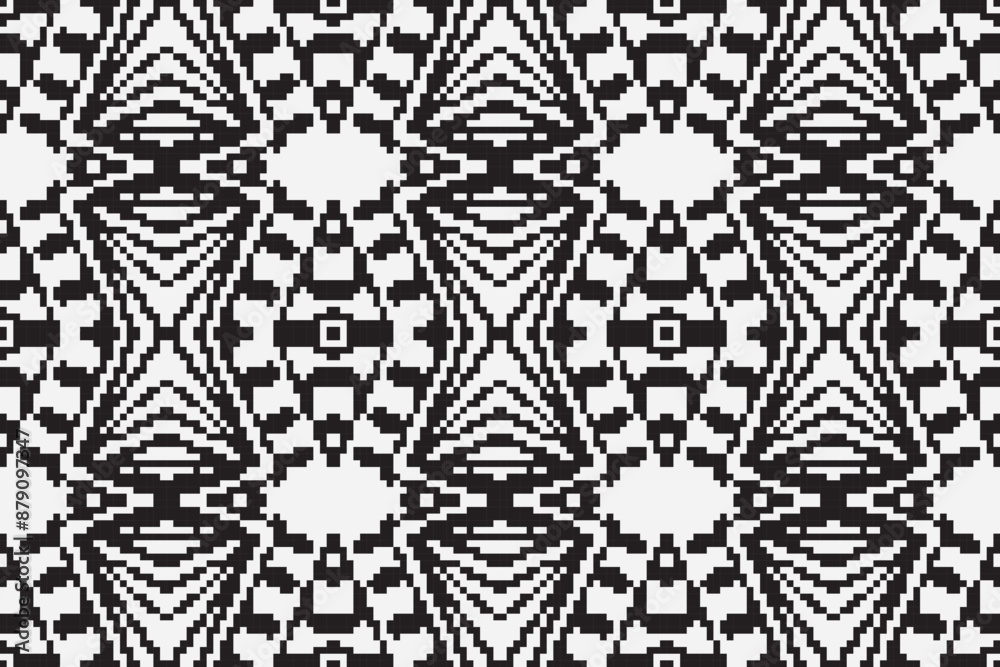 Black and White ethnic geometric seamless pattern. Geometric dark black background. Design for fabric, clothes, decorative paper, wrapping, embroidery, illustration, vector, tribal pattern Black and White ethnic geometric seamless pattern. Geometric dark black background. Design for fabric, clothes, decorative paper, wrapping, embroidery, illustration, vector, tribal pattern