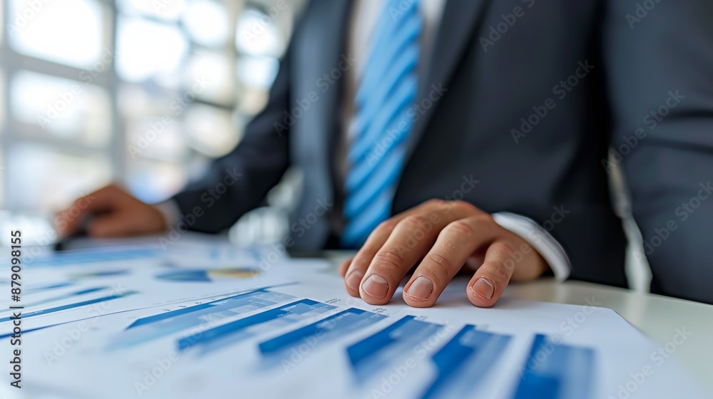 Businessman analyzing financial reports. Charts,graphs,and data. Close-up view. Businessman analyzing financial reports. Charts,graphs,and data. Close-up view.