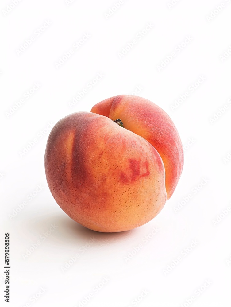 Juicy natural peach on a white background. Collection of peaches. Juicy natural peach on a white background. Collection of peaches.