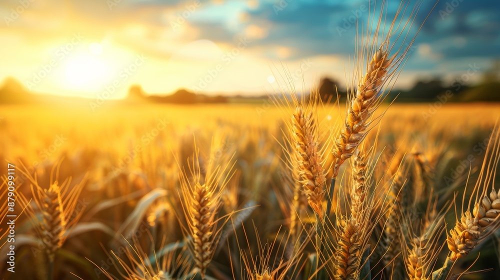 Golden wheat field at sunset,warm glow,rural landscape. Golden wheat field at sunset,warm glow,rural landscape.