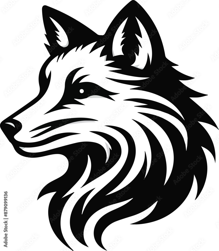 Fox head silhouette vector style illustrations. Generative AI Fox head silhouette vector style illustrations. Generative AI