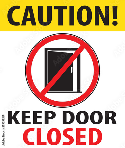 Keep door closed sign notice vector.eps