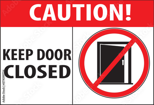 Keep door closed sign vector.eps