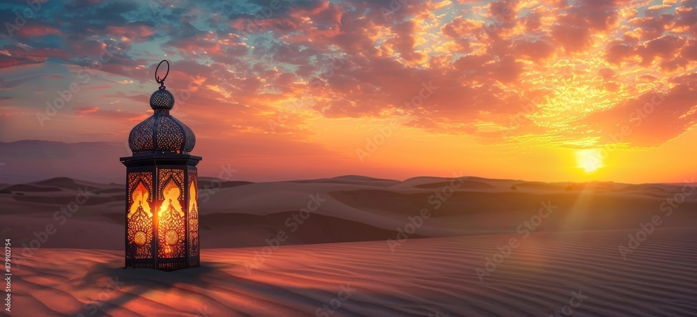 Ornate Lantern in a Desert Sunset