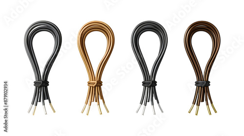 Pack of Strong climbing ropes for safety in outdoor sports and adventures Isolated on transparent background. photo