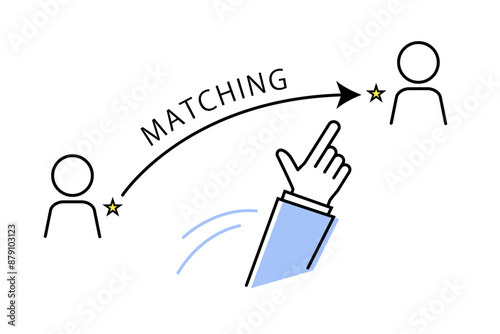 人と人を結びつけるイメージイラスト―マッチングイメージ