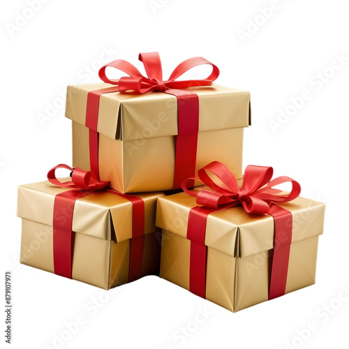 Christmas Gift boxes are isolated. Generative AI