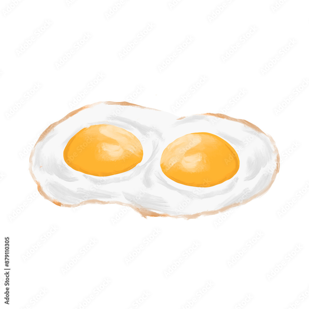 double egg yolk sunny side breakfast menu illustration double egg yolk sunny side breakfast menu illustration