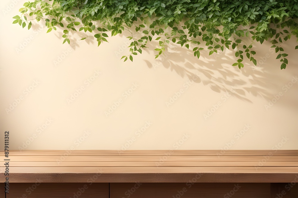 beige wall with tree leaves beige wall with tree leaves