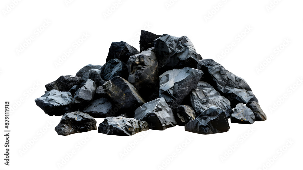 Obraz premium black stone white background,generative ai