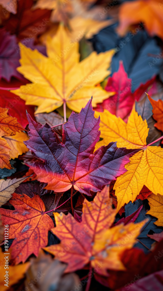 Colorful Autumn Leaves Pile Colorful Autumn Leaves Pile