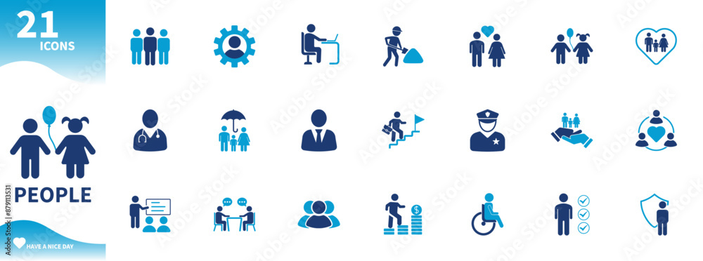 People icon. Set of icons for work, group, teacher, family, children, disabled people,... People icon. Set of icons for work, group, teacher, family, children, disabled people,...